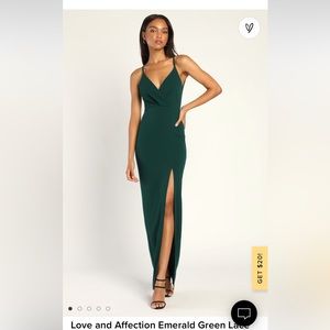 Love and Affection Emerald Green Lace Sleeveless Maxi Dress